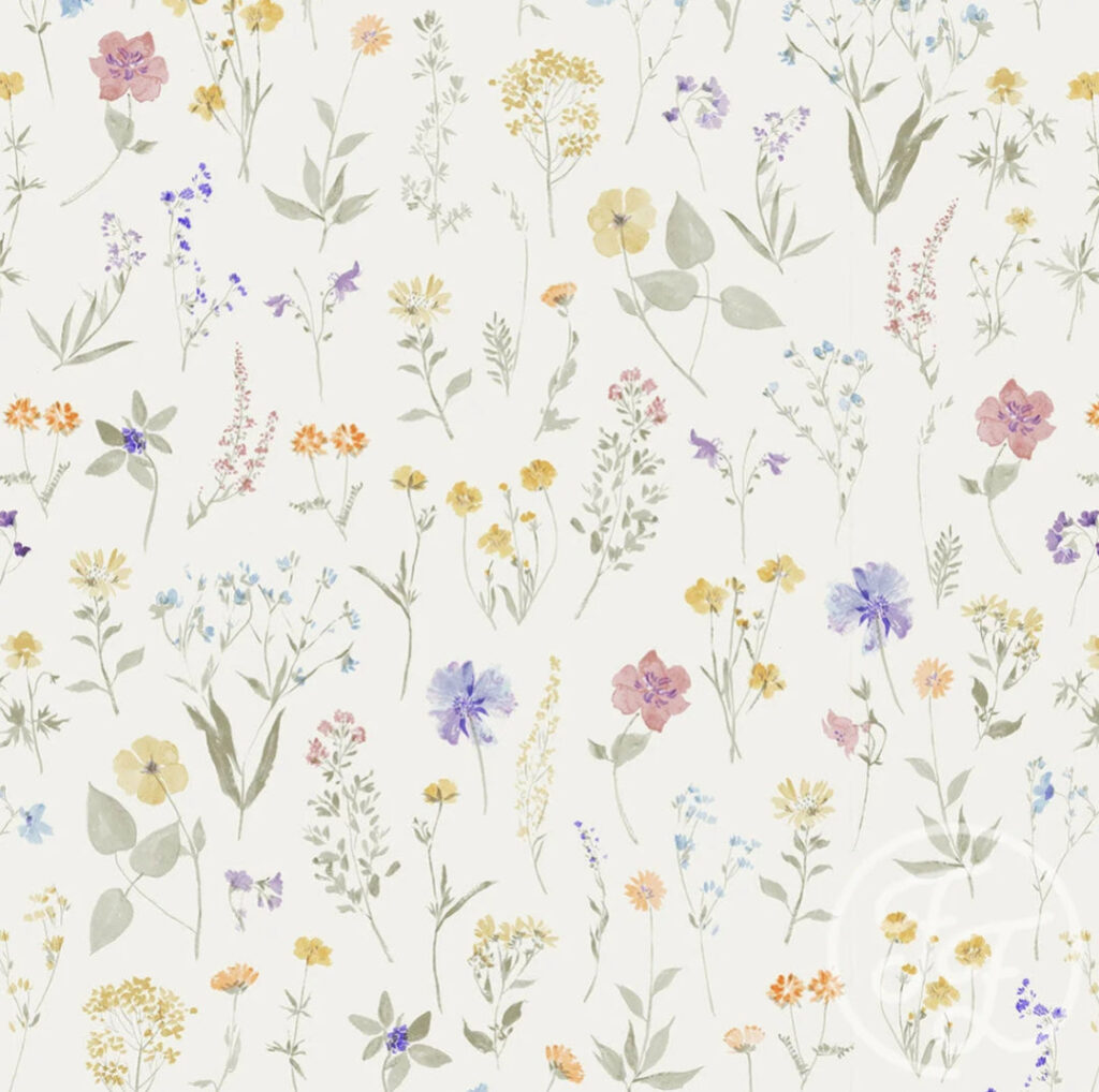 Rib-Jersey Wild Flowers Off-White